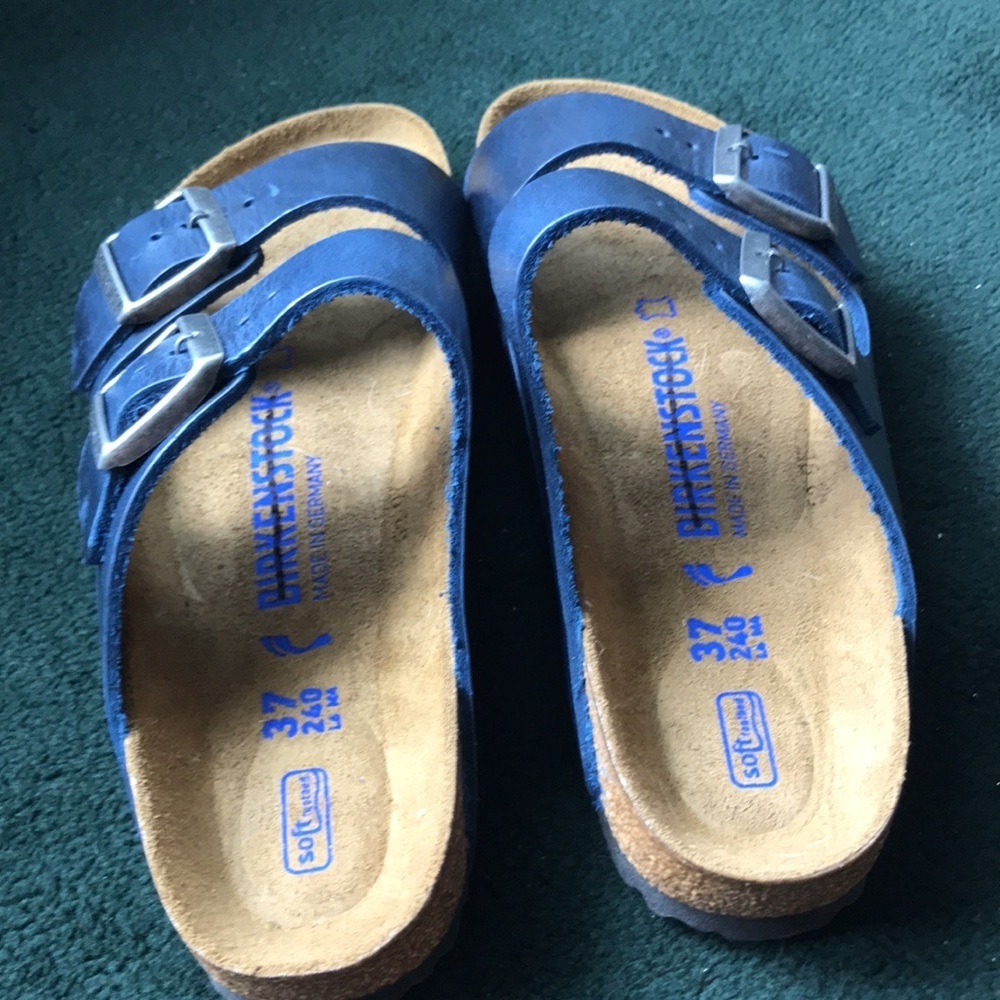 New Birkenstock Soft Footbed Navy Leather sz 37 or 41. Size 6 or 10 - Picture 10 of 17